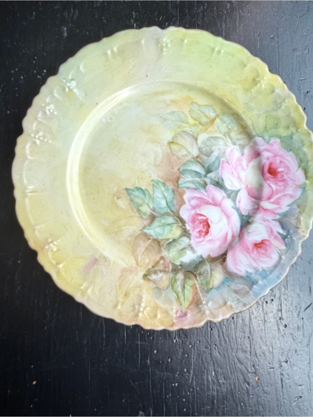 Antique Pink Rose Blossom Plate 7”